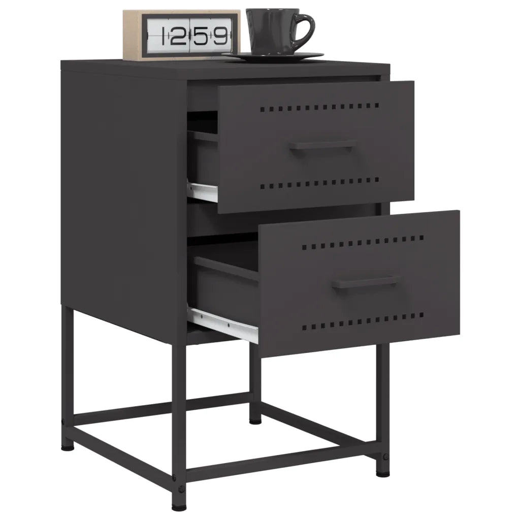 Comodino Nero 36x39x60,5 cm in Acciaio 846458