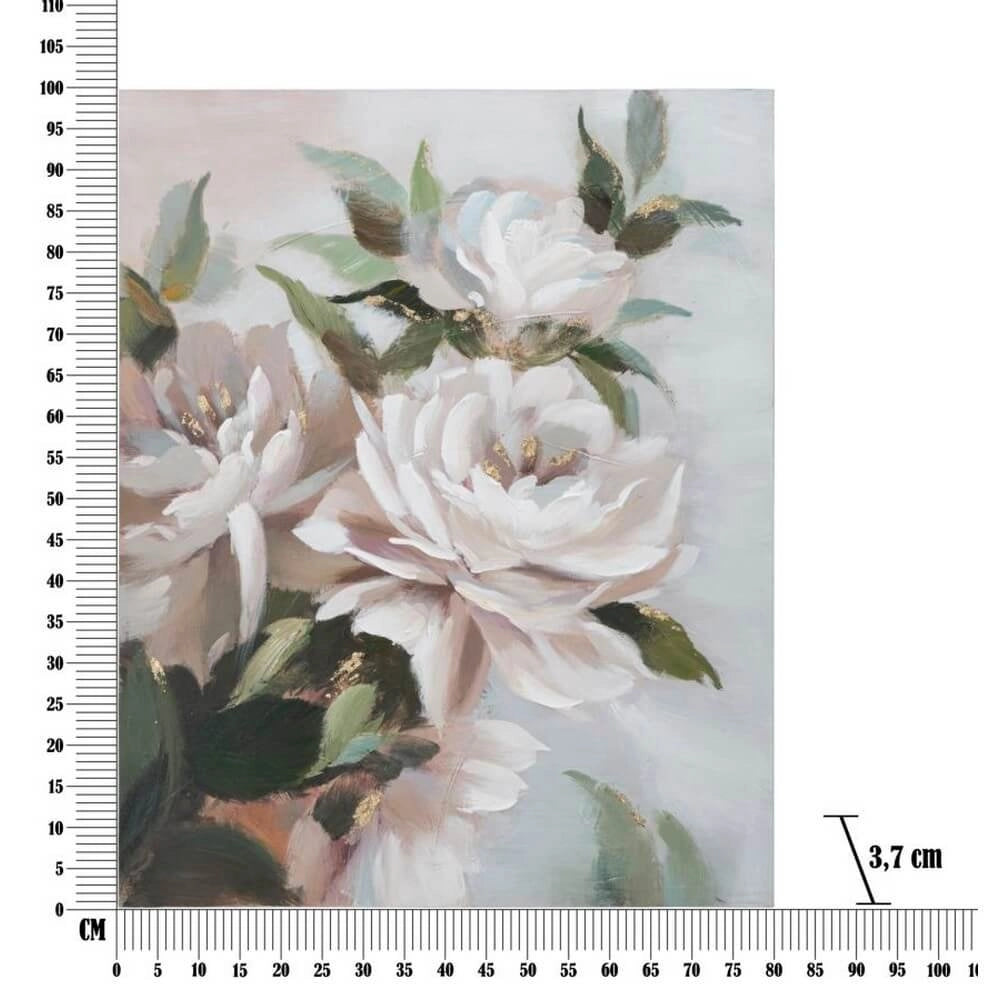 Dipinto su tela fiore bianco e oro cm 80X3,7X100 - FLOWER&LEAF