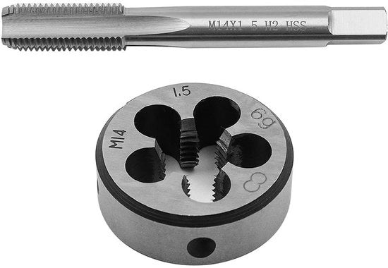 Set di forze HSS 6542 - M14x1,5 Vite - Trapano a filetti rettilineo - Attrezzatura duratura - Spazzolatura rapida - Taglio dei filetti preciso