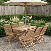 Set di Mobili da Giardino 7 pz Naturale Legno di teak solido 3418859
