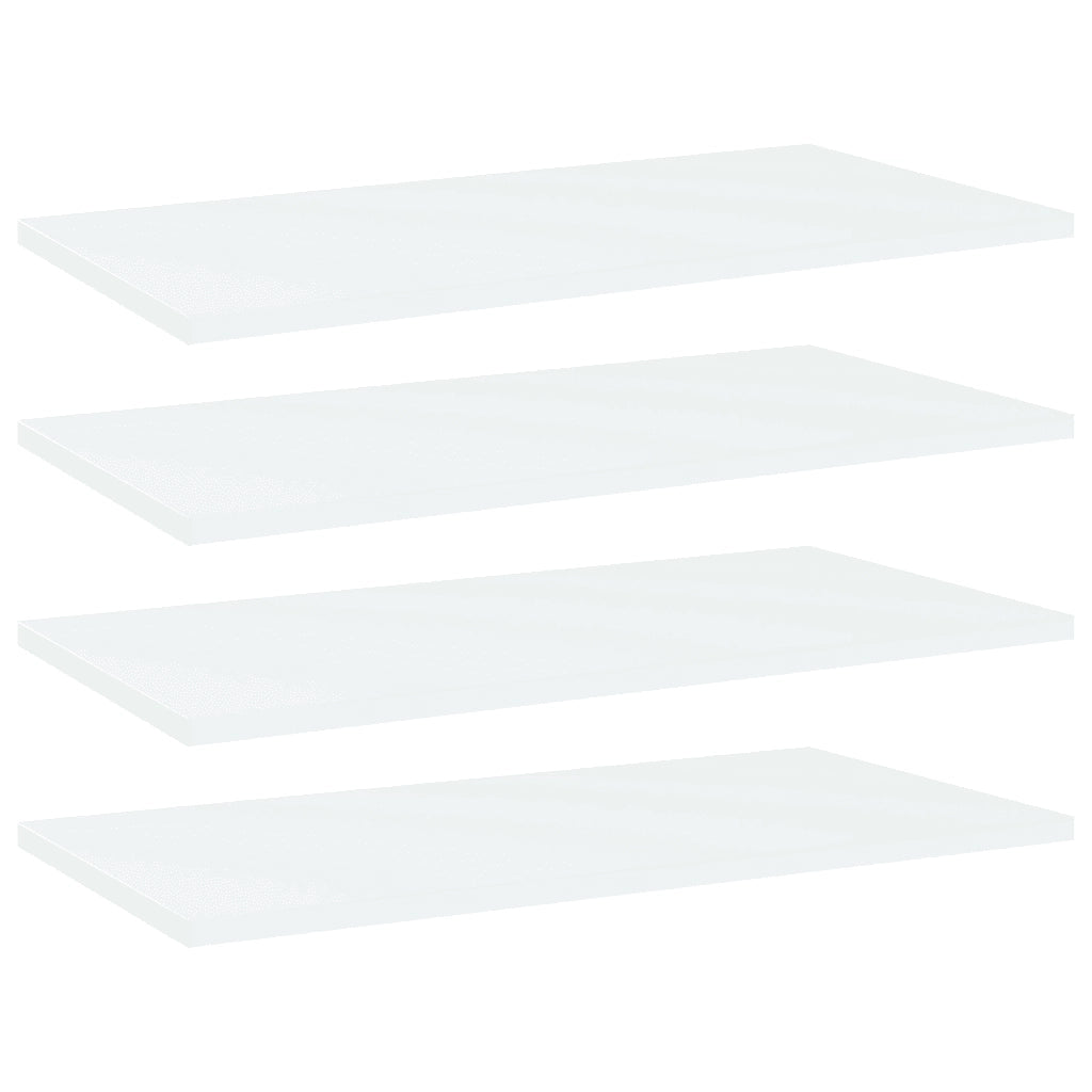 Ripiani per Libreria 4pz Bianchi 60x30x1,5 cm Legno Multistrato 805234