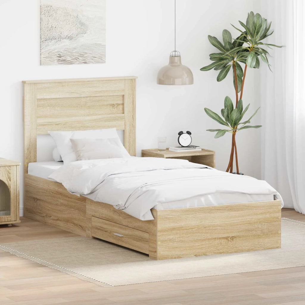 Struttura del letto con cassetto con testiera-Letto con Cassetti e Testiera Legno multistrato 101706