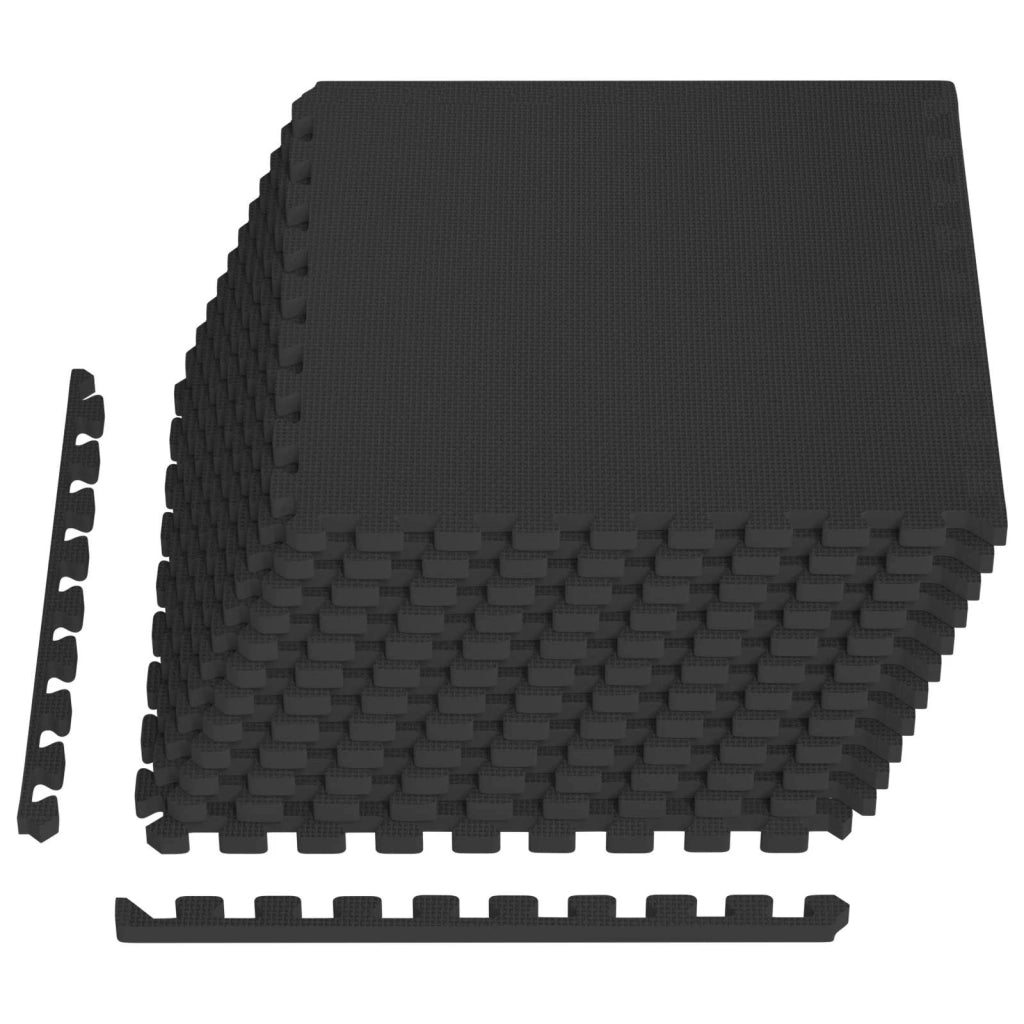 Tappeti 12 pz Nero 4,32 m² Schiuma EVA 42040748