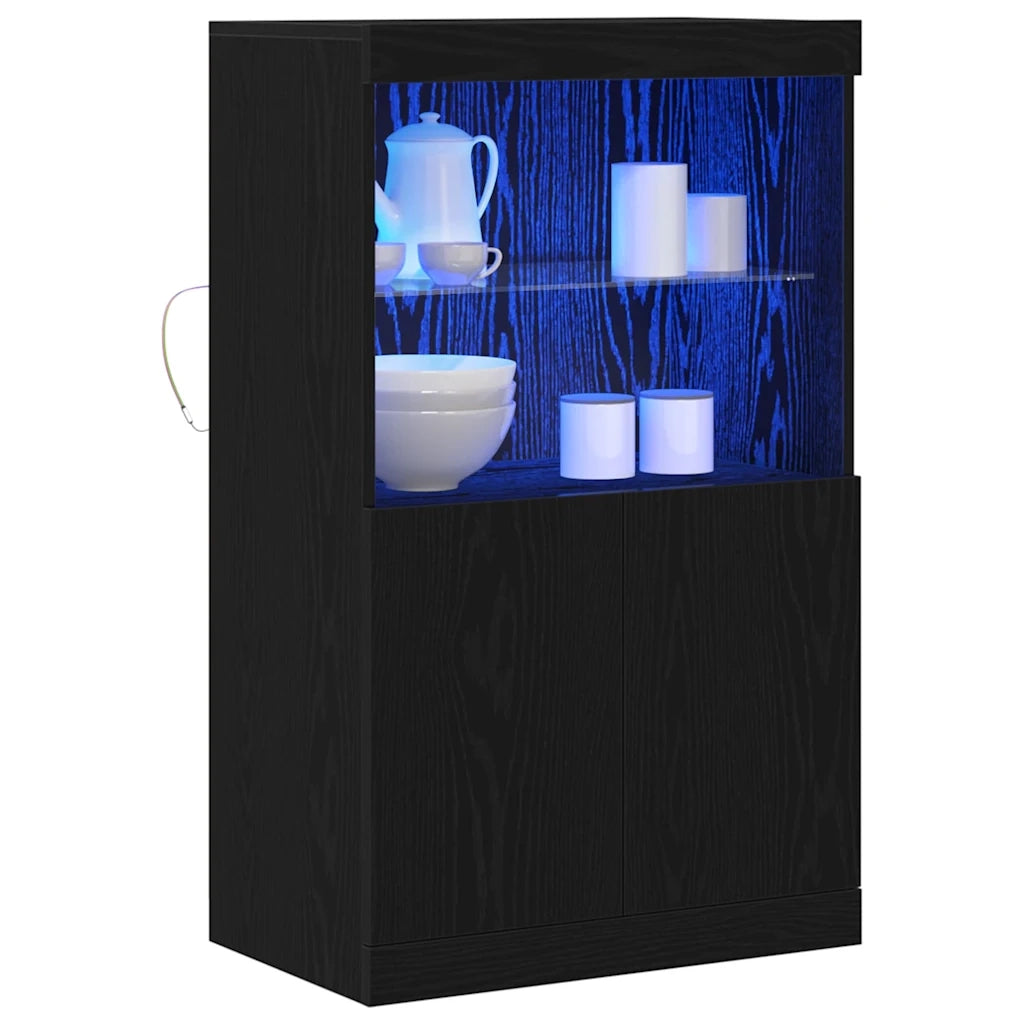 Madia LED Nero 60 x 37 x 100 cm Legno multistrato 863035
