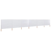 Paravento a 6 Pannelli in Tessuto 800x120 cm Bianco Sabbia CFW6899062