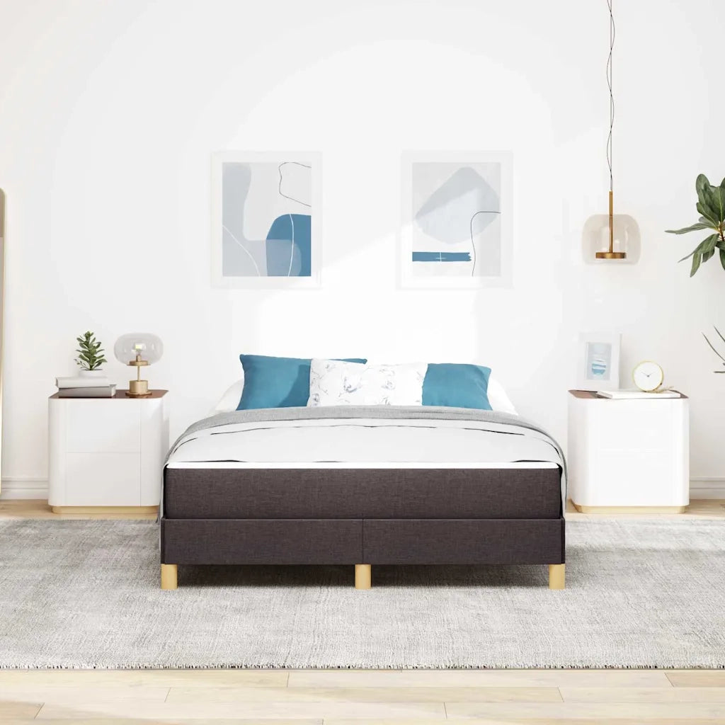 Letto a molle con materasso Marrone Scuro 140 x 200 cm Tessuto 3398573