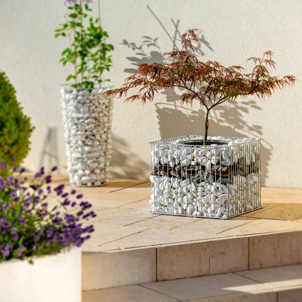 Vaso per gabbioni KADAX, copertura per gabbioni in acciaio per fiori, giardino in pietra, esterno
