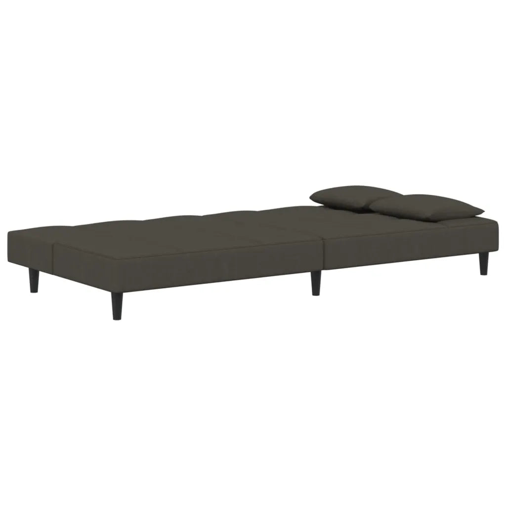 Divano letto | Sof¨¤ letto | Letto singolo a 2 Posti con 2 Cuscini Grigio Scuro in Velluto