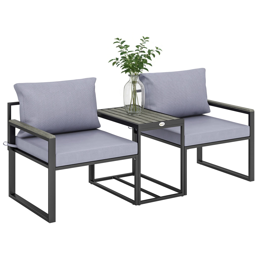 Set giardino 3 pezzi ¨C zephmum ¨C grigio, polyrattan