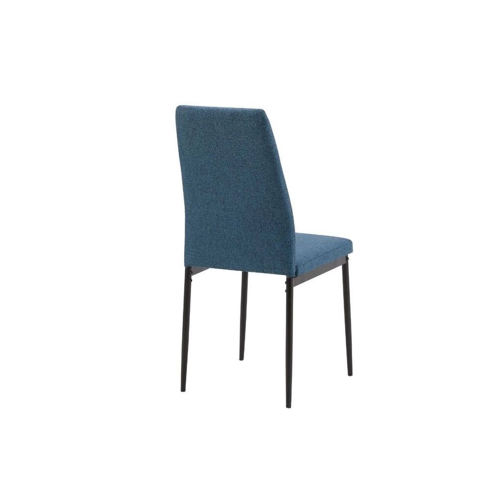 Set 4 Sedie da pranzo tessuto blu Adara 63.5x44x89h