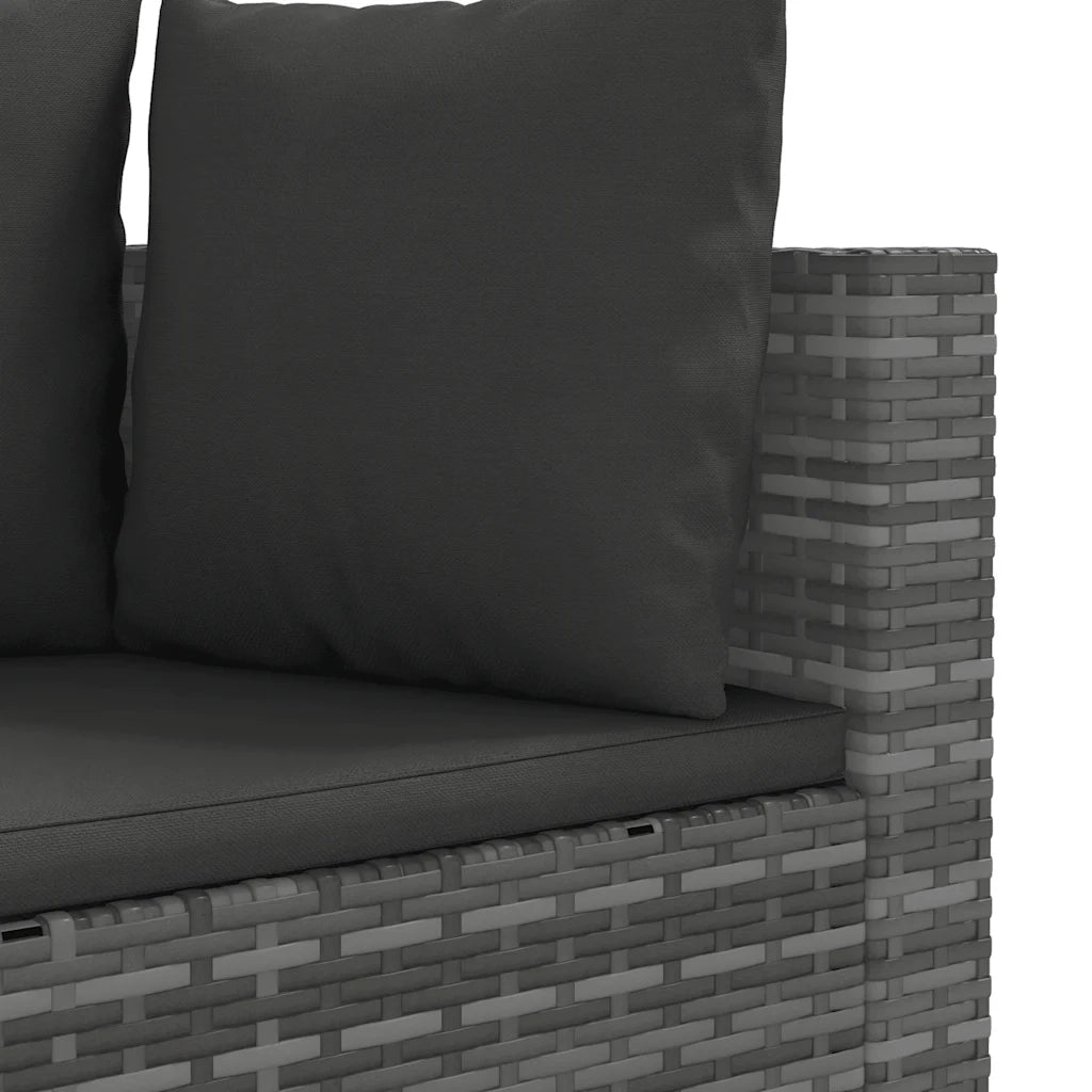 Set Divani da Giardino 4 pz con Cuscini in Polyrattan Grigio 3308362