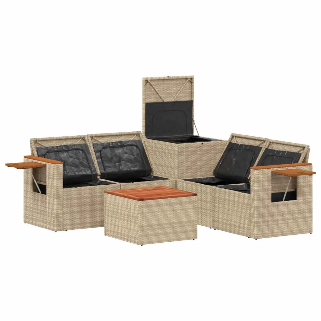 Set di divani 6 pz Beige e Grigio Chiaro 3447679