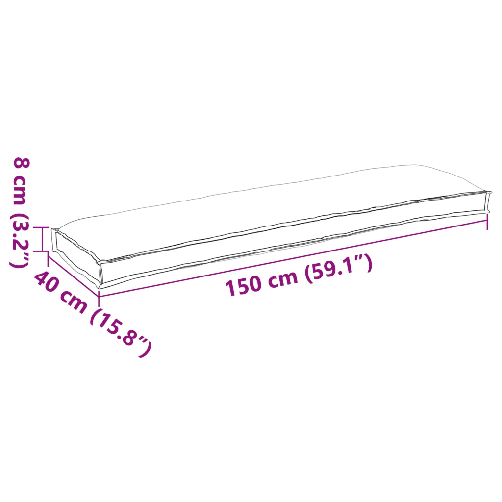 Cuscini per panchina 2 pezzi Grigio 150x40x8 cm Tessuto Oxford