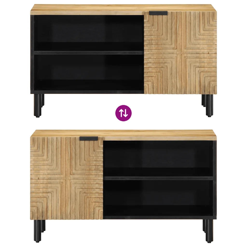 Mobile TV | Armadietto TV | Mobile Porta TV Marrone 80x31,5x46cm in Legno Massello di Mango