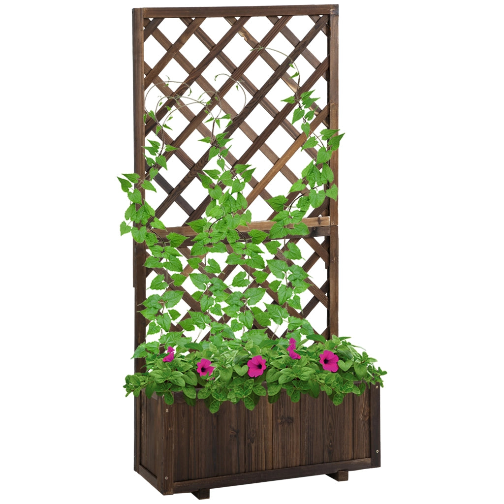 Hochbeet con graticcio ¨C Minimal ¨C marrone 72.5x31.5x149.5 cm