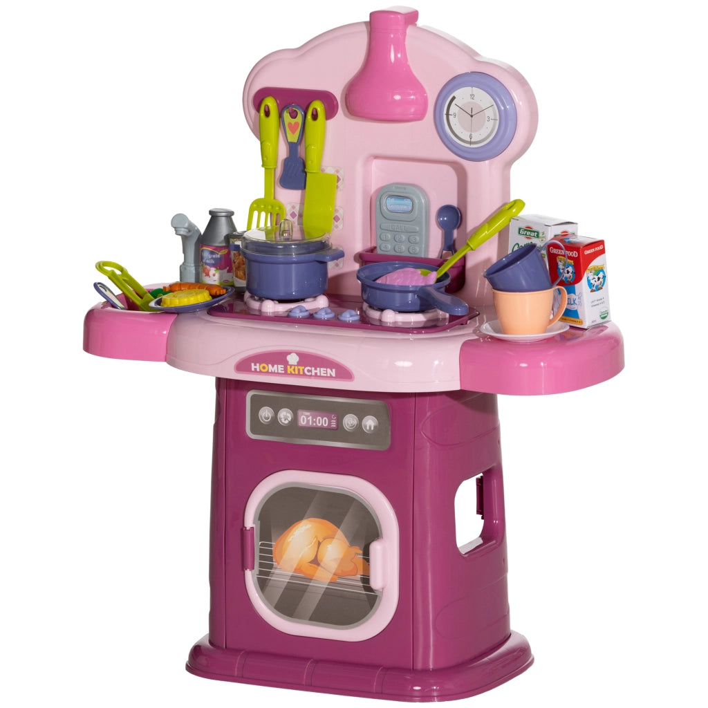 Cucina Giocattolo per Bambini con Accessori ¨C Minimal ¨C Rosa 51x21x60 cm