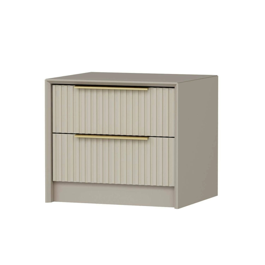 Moke, Comodino 2 Cassetti, 53x45x45h cm Grigio Cemento