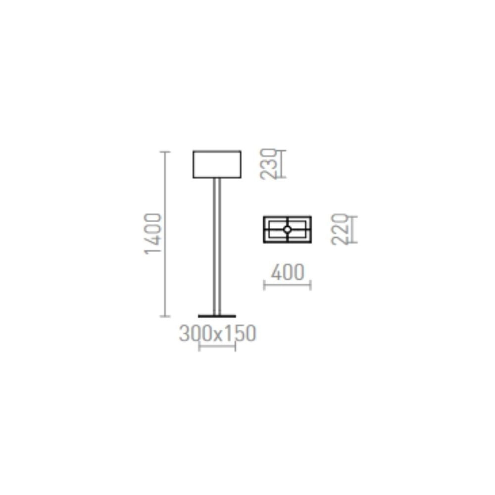Lampada PLAZA da terra bianco cromo 230V E27 42W
