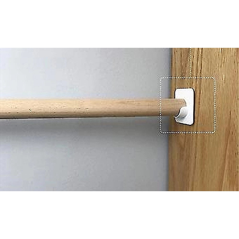 Trade Shop - Set 4 Pz Supporti Adesivi Per Bastone Per Tenda Bagno Aste Doccia Bianco 87358 -