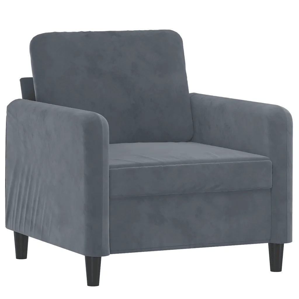 Poltrona | Sedia Relax Grigio Scuro 60 cm Velluto