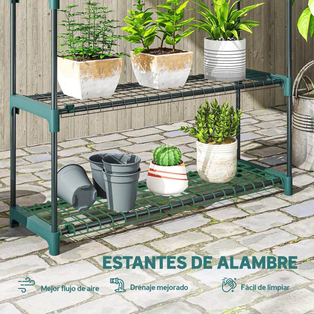 Supporto per Piante 4 Livelli ¨C Xylo ¨C Metallo Verde Interno Esterno Set 2 Pezzi