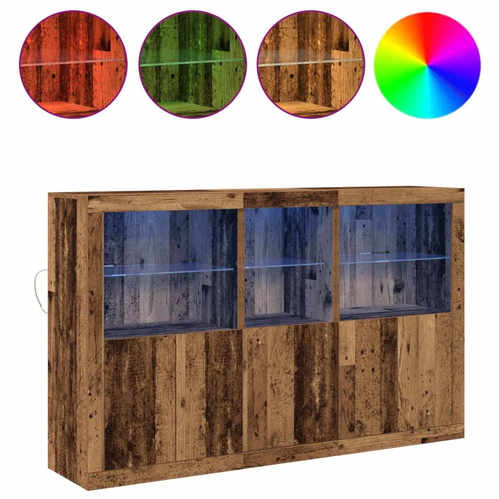 Madia LED Legno vecchio 162 x 37 x 100 cm Legno multistrato 3333122