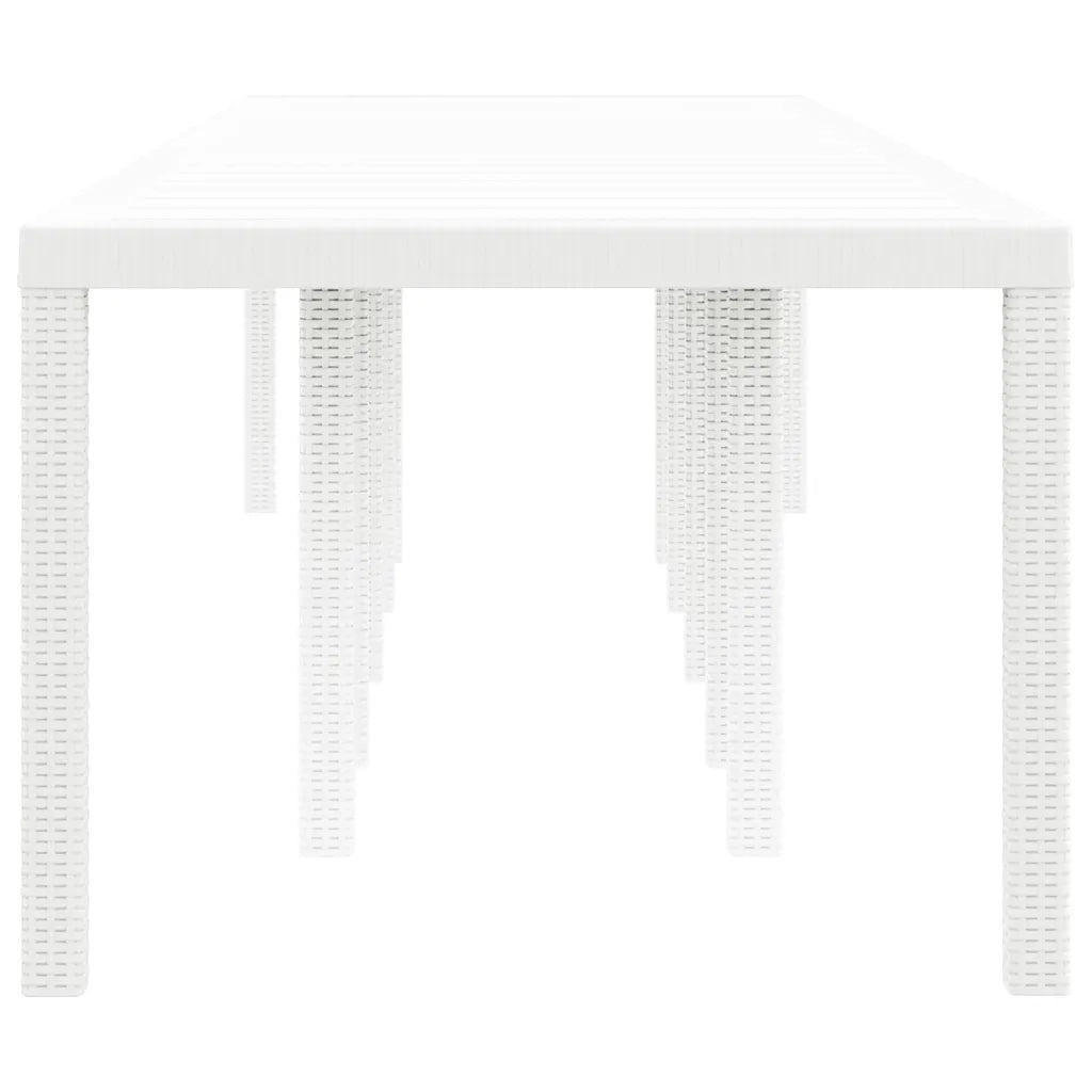 Tavolo da Giardino Bianco 350 x 100 x 74 cm polyrattan