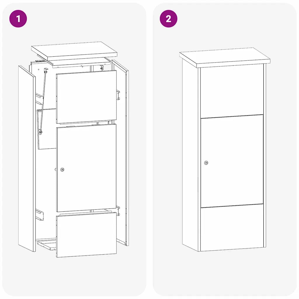 Cassetta per pacchi con porta Argento 44,5 x 29 x 110,5 cm 874930