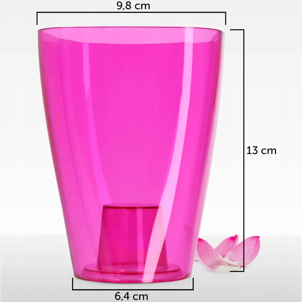 Vaso da fiori KADAX per orchidee, in plastica, rosa tinta unita, 9 cm