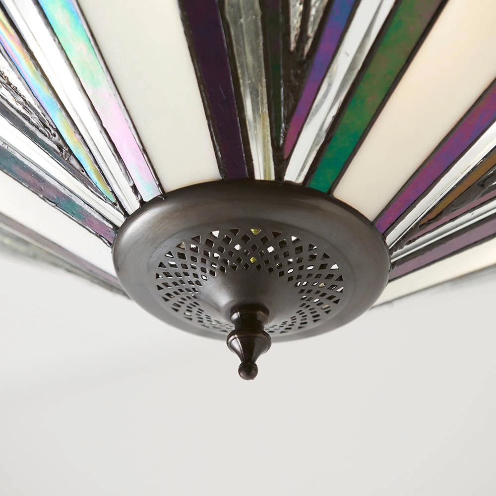 Lampada a sospensione Tiffany vetro multicolore 3xE27