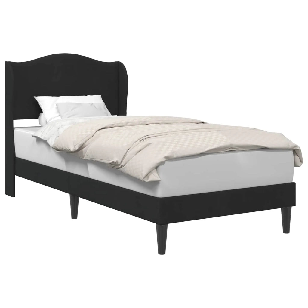 Struttura del letto con testiera-Giroletto Nero 90 x 200 cm Velluto 665730