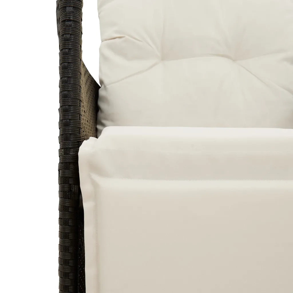 Set da Bistrò 3 pz con Cuscini Nero in Polyrattan 365673