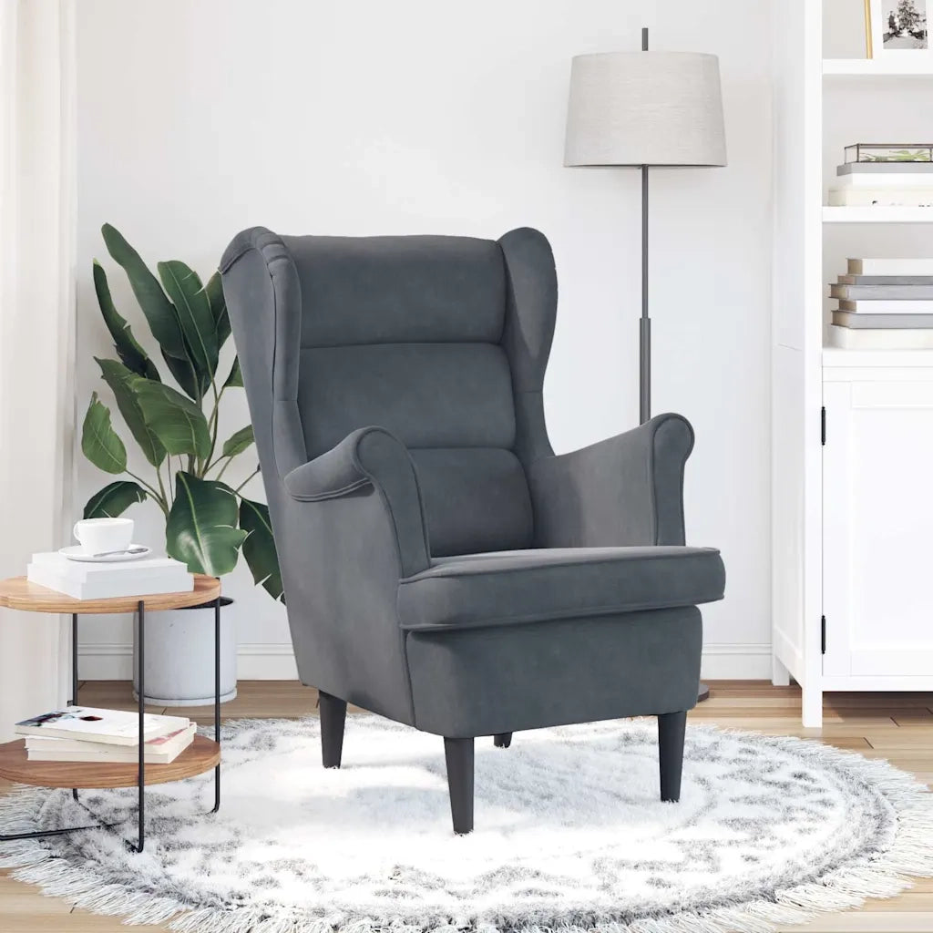 Poltrona | Sedia Relax Grigio Scuro Velluto