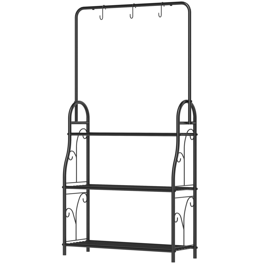 Libreria da esterno 3 livelli con ganci ¨C Minimal ¨C Nero 80x30x180