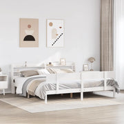 Letto senza Materasso-Struttura Letto Bianco 180x200 cm Legno Massello di Pino 863023