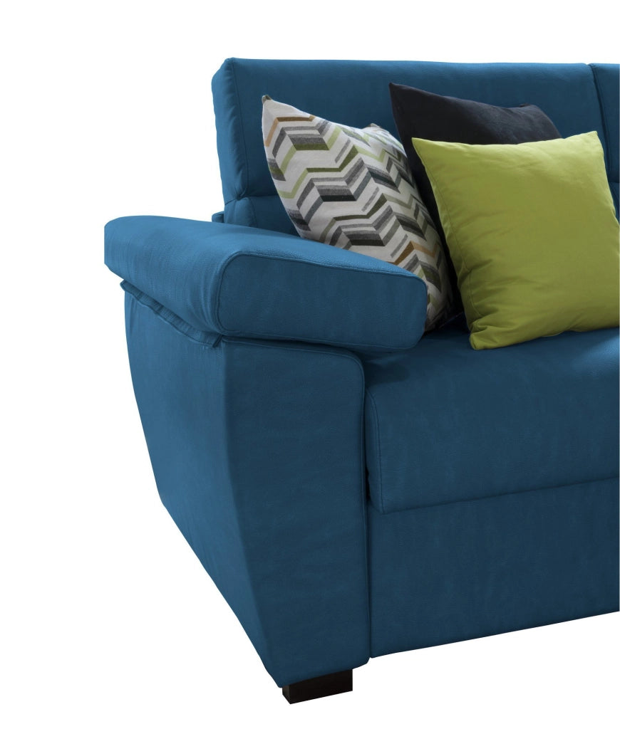 Pacecos, Divano Letto 3 Posti Sfoderabile Made in Italy, 225x95 cm blu