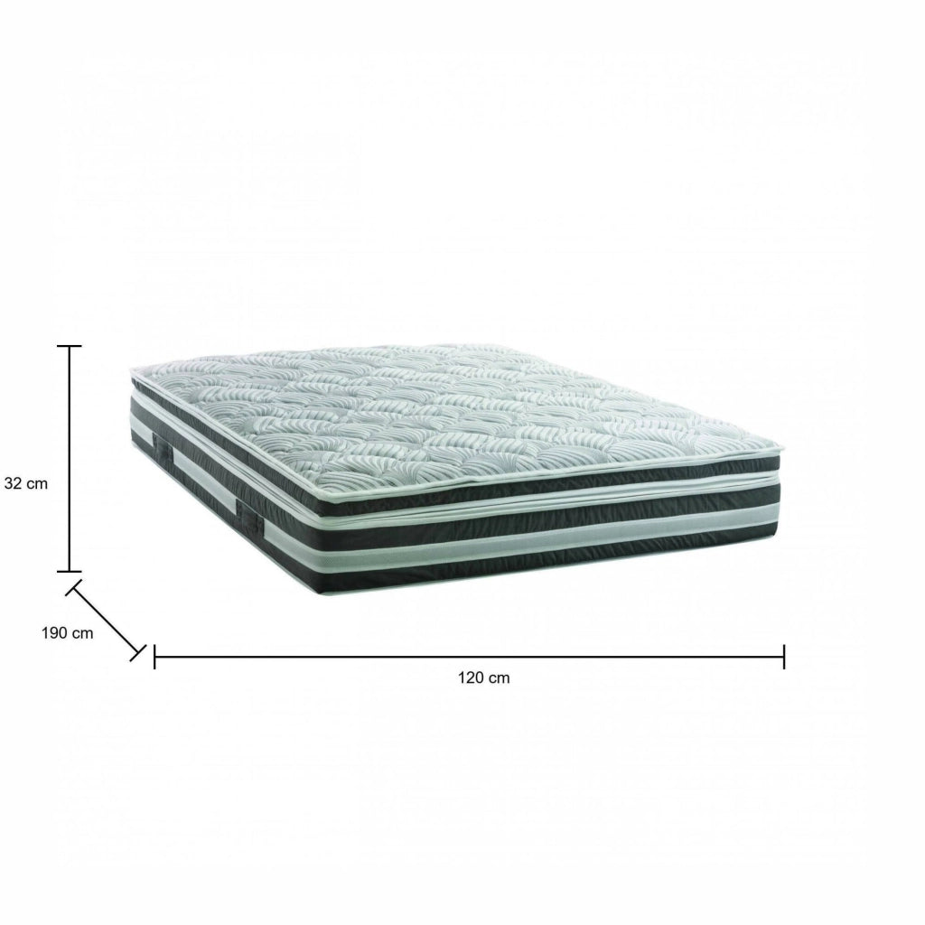 Cesarina, Materasso Piazza e Mezza Sfoderabile Made in Italy, 190x120x32h cm Bianco
