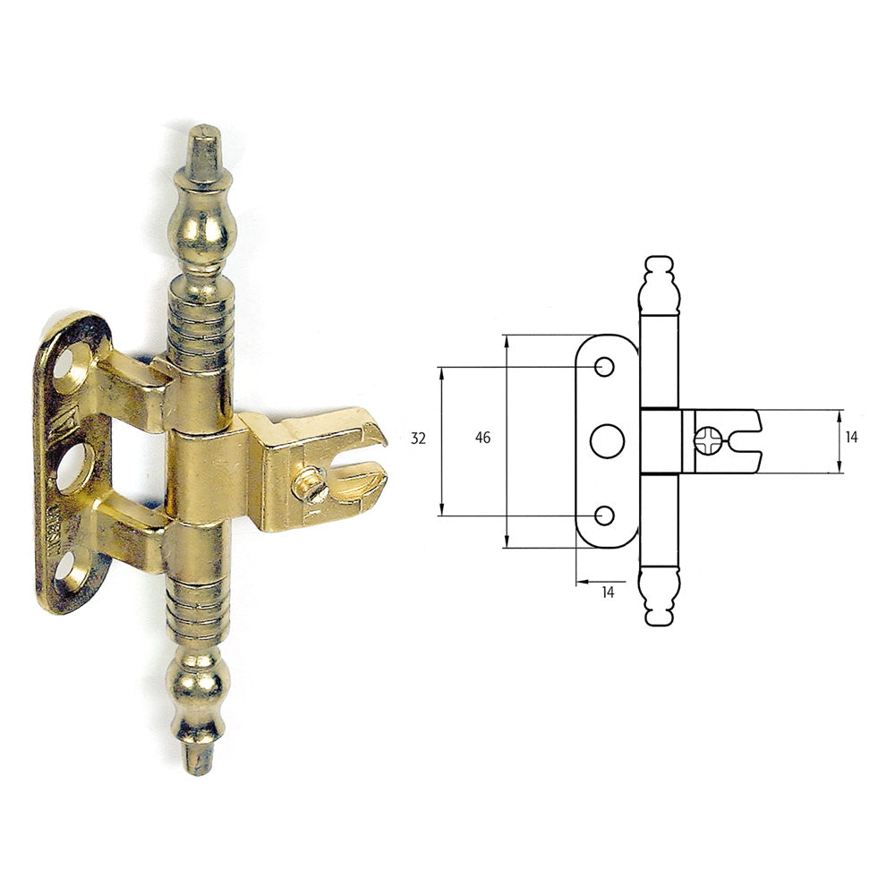 CERNIERA PER MOBILI 'A0114' oro- 2 pezzi