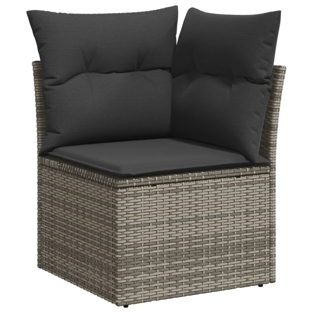 Set Divano da Giardino 10 pz con Cuscini Grigio in Polyrattan 3256151