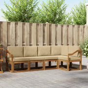 Set di divani da esterno con cuscino 5 pcs Naturale e Beige 3366411
