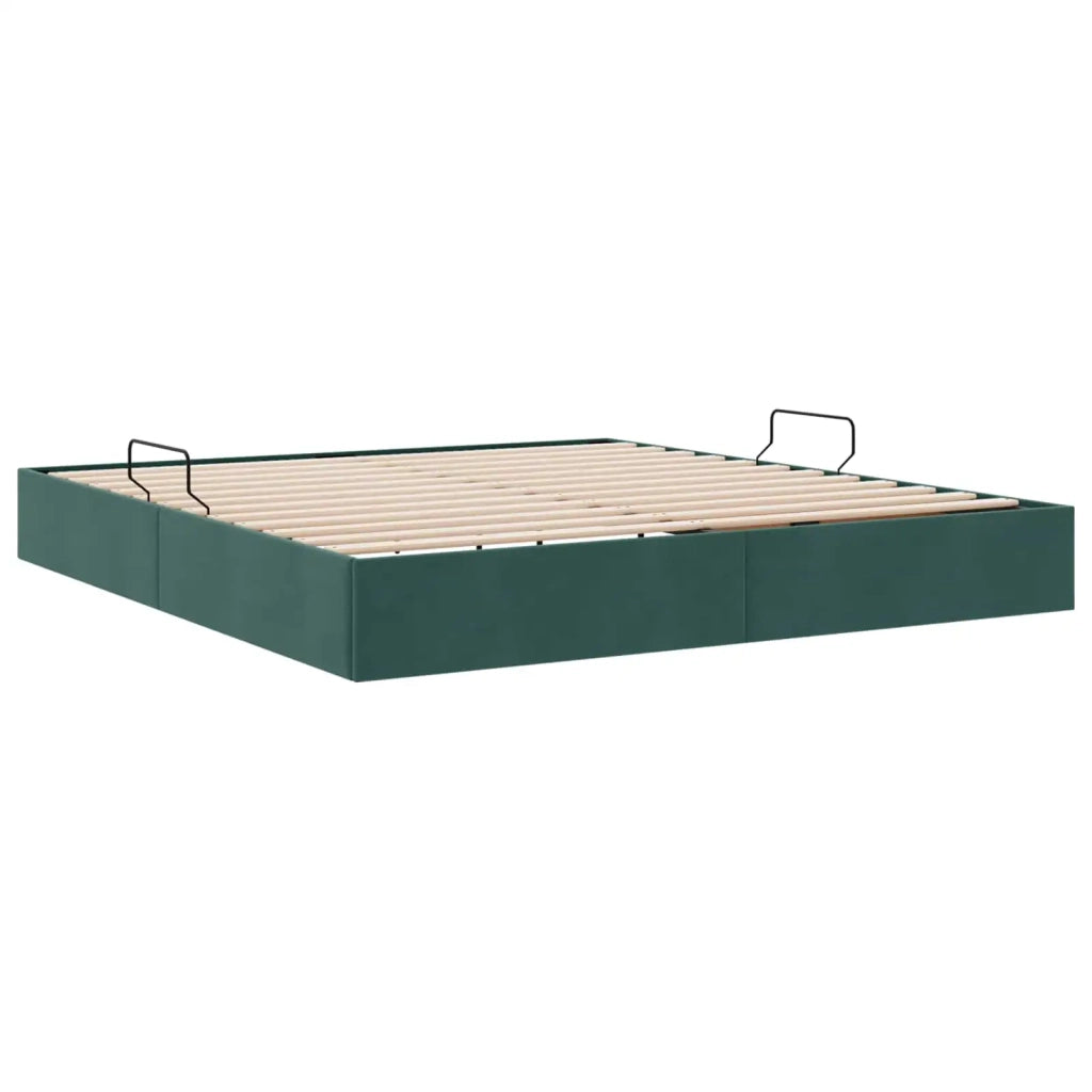 Letto ottomano Verde Scuro 160 x 200 cm Velluto 3442895