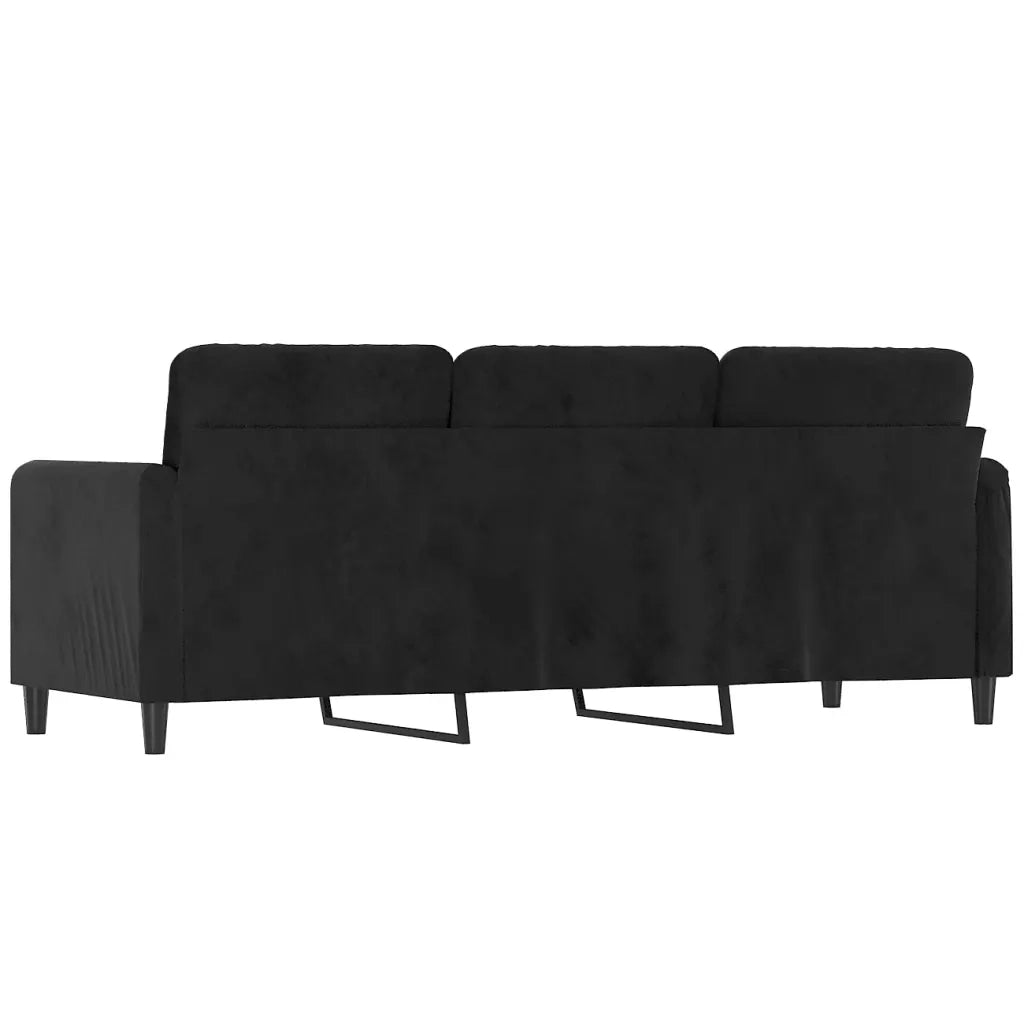 Divano | Divano da soggiorno | Sofa a 3 Posti Nero 180 cm in Velluto