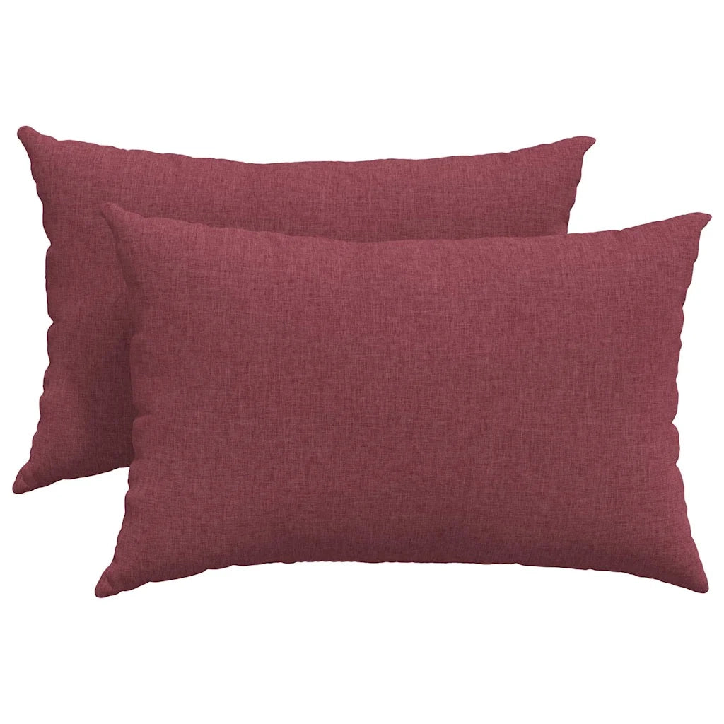 Cuscini da Divano 2 pcs Rosso Vino 60 x 40 cm Tessuto 42013656