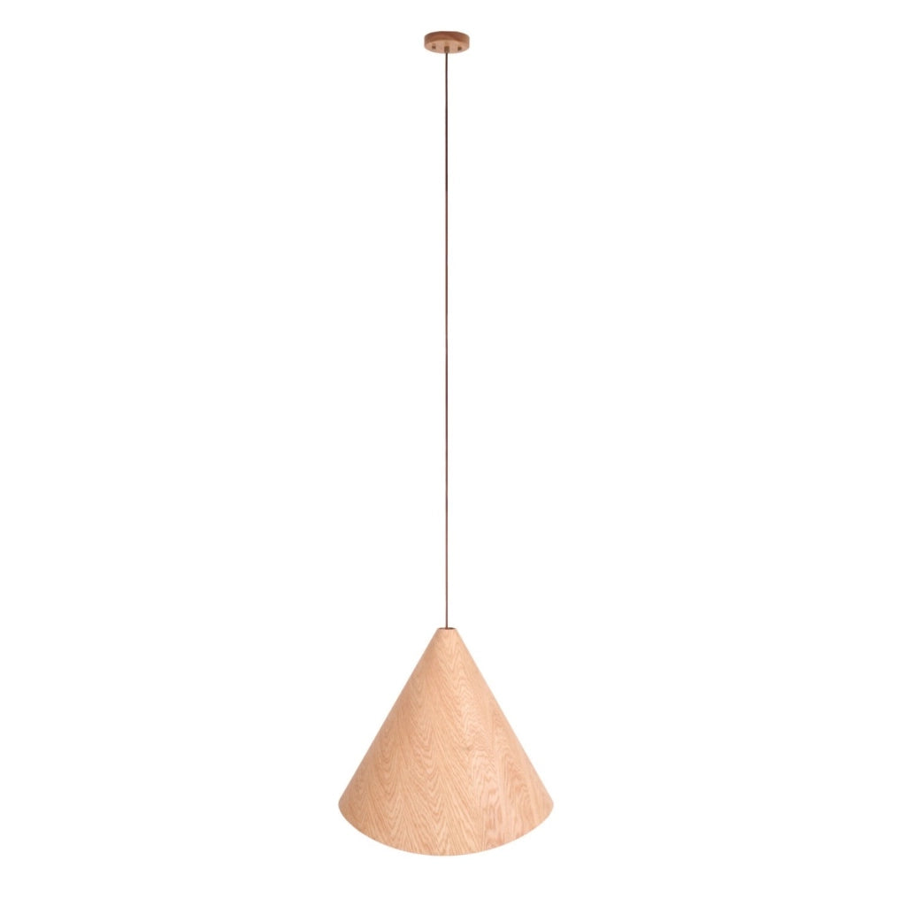 Lampada a sospensione scandi rovere cono E27 Maxlight