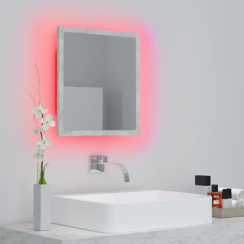 Specchio da Bagno | Specchio decorativo a LED Grigio 40x8,5x37 cm in Acrilico