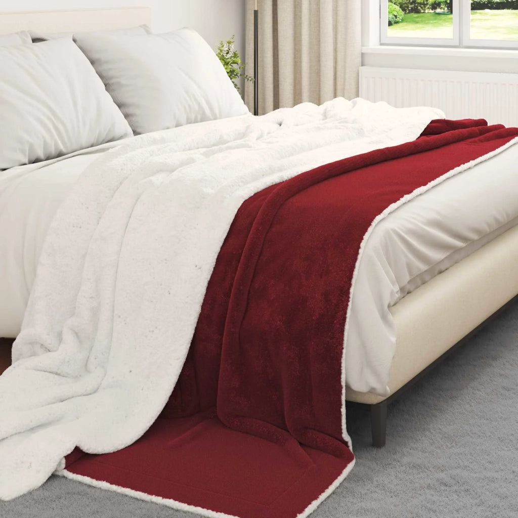 Coperta Rosso Bordeaux 240 x 270 cm Panno