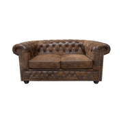 Divano dritto EDGAR – Marrone – 2 posti – Stile barocco