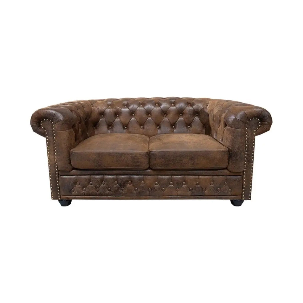 Divano dritto EDGAR – Marrone – 2 posti – Stile barocco