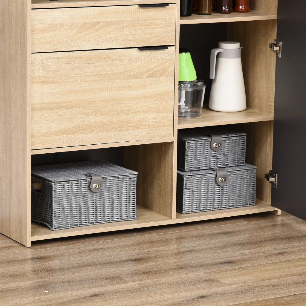 EasyComfort Set di 3 Cesti in Vimini PP con Coperchio di Diverse Dimensioni, Grigio