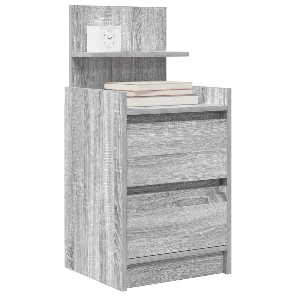 Comodino con 2 Cassetti Grigio Sonoma 38x34x80 cm 861365
